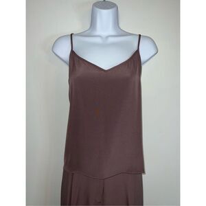 Women’s Vintage Silk Set Tank & Trouser XL/12 MAUVE PURPLE